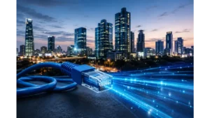 High-speed fiber optic internet leased line setup for Hyderabad startups.